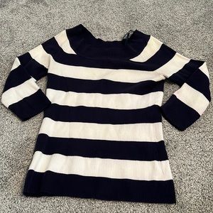 navy and white striped light sweater
